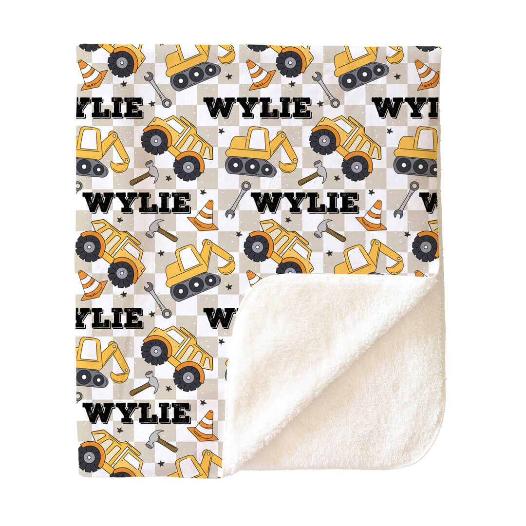 Under Construction Personalized Kids Blanket - Image 5