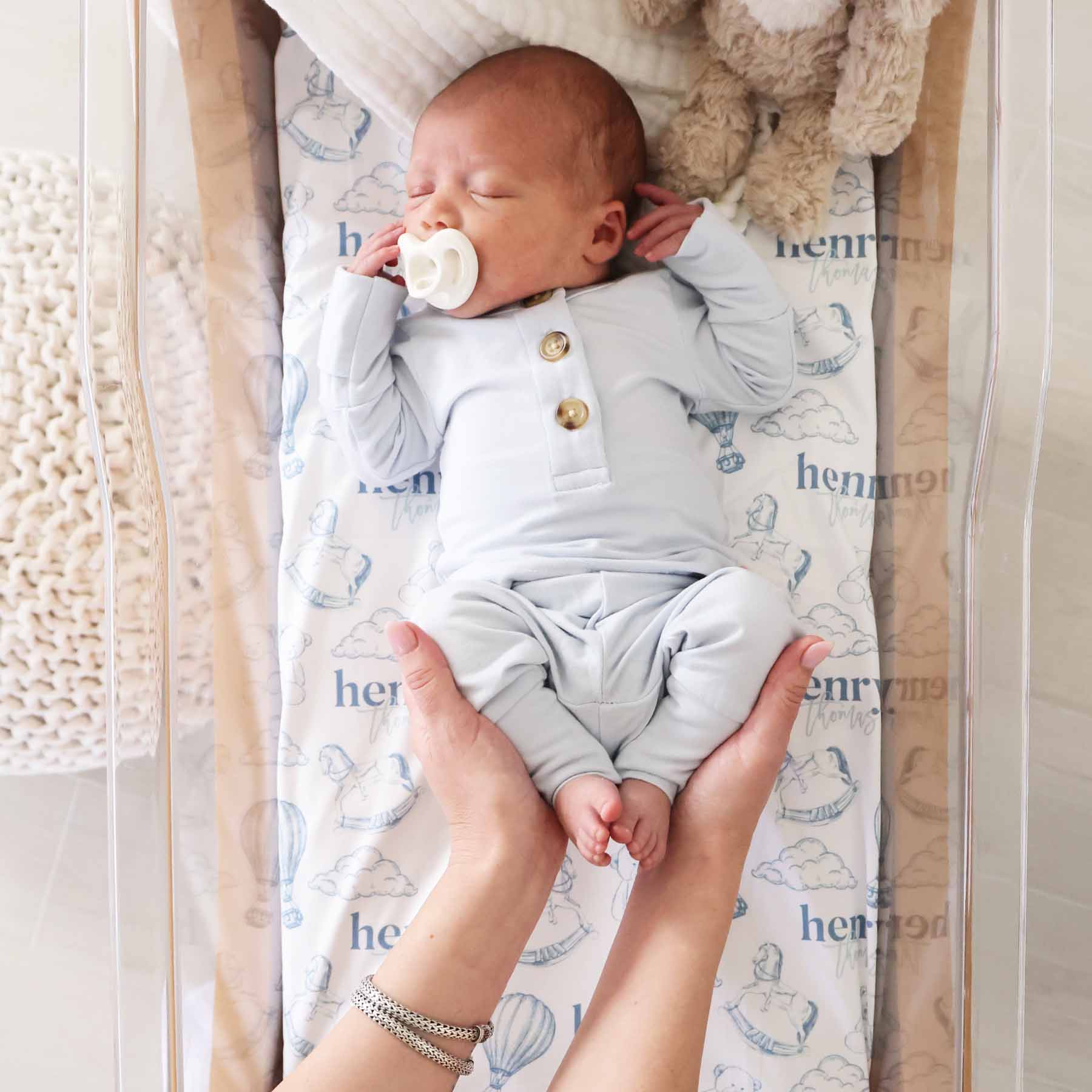 Up In The Clouds Personalized Swaddle Blanket - Image 3