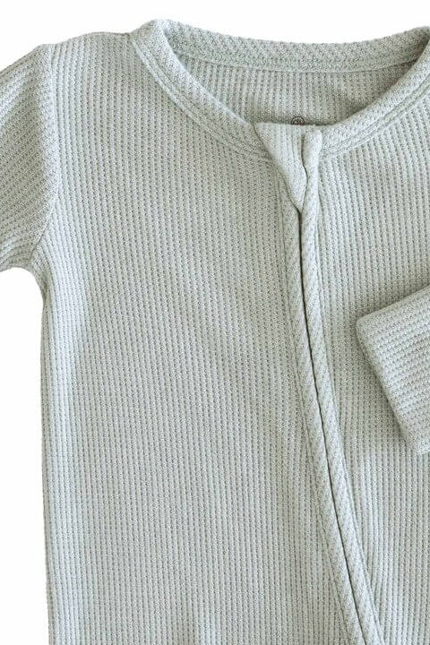 Embroidered Bamboo Waffle Convertible Zip Rompers | Mountain Haze - Image 17