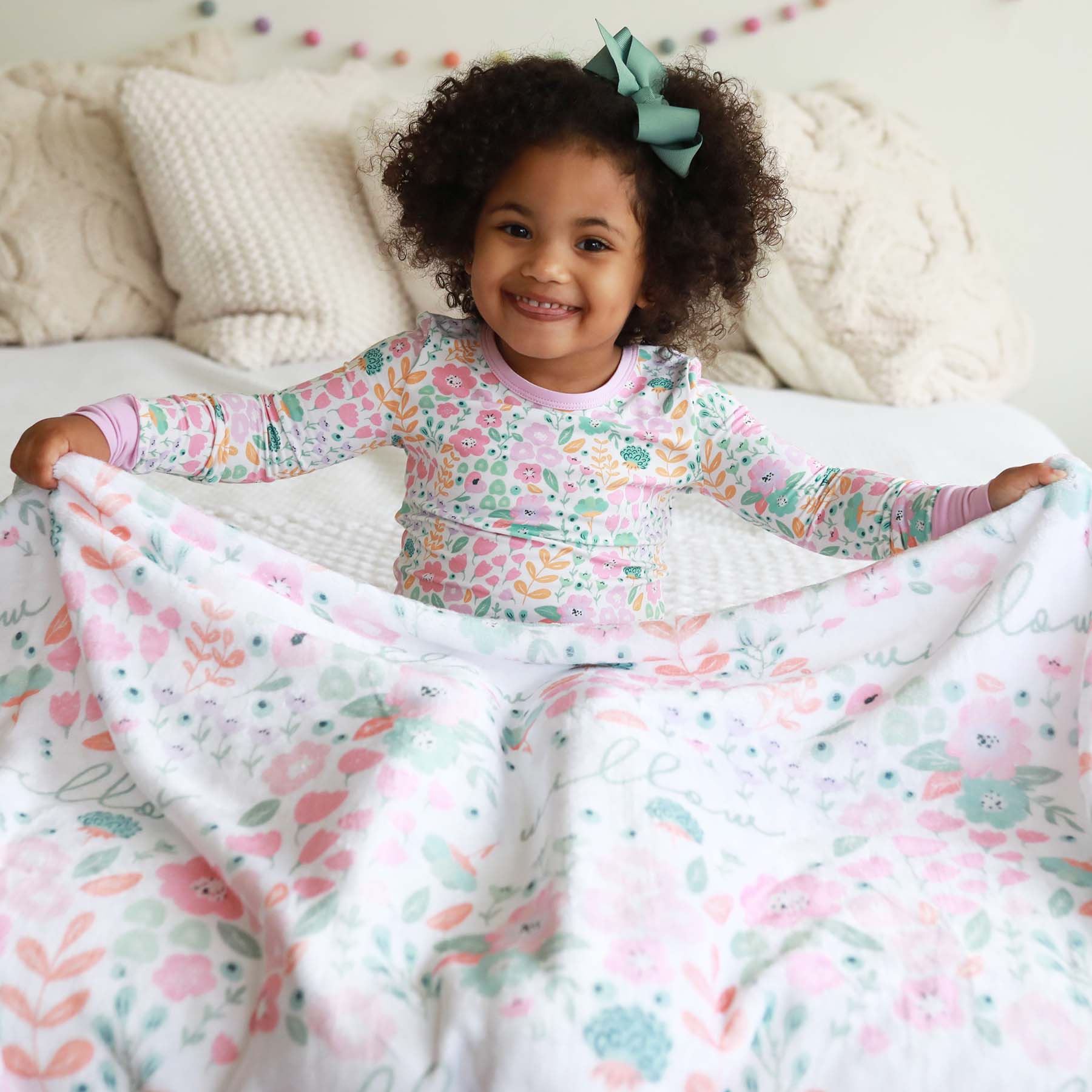 Willow's Whimsy Floral Personalized Kids Blanket - Image 8