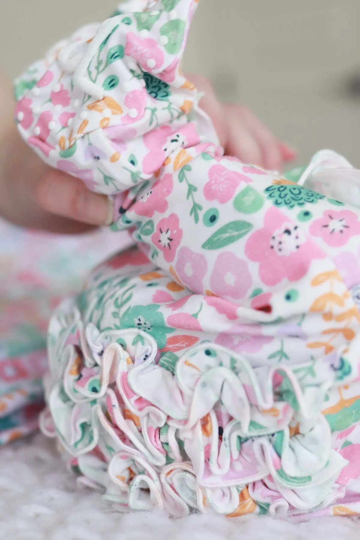 Willow's Whimsy Floral Ruffle Zipper Footie - Image 5