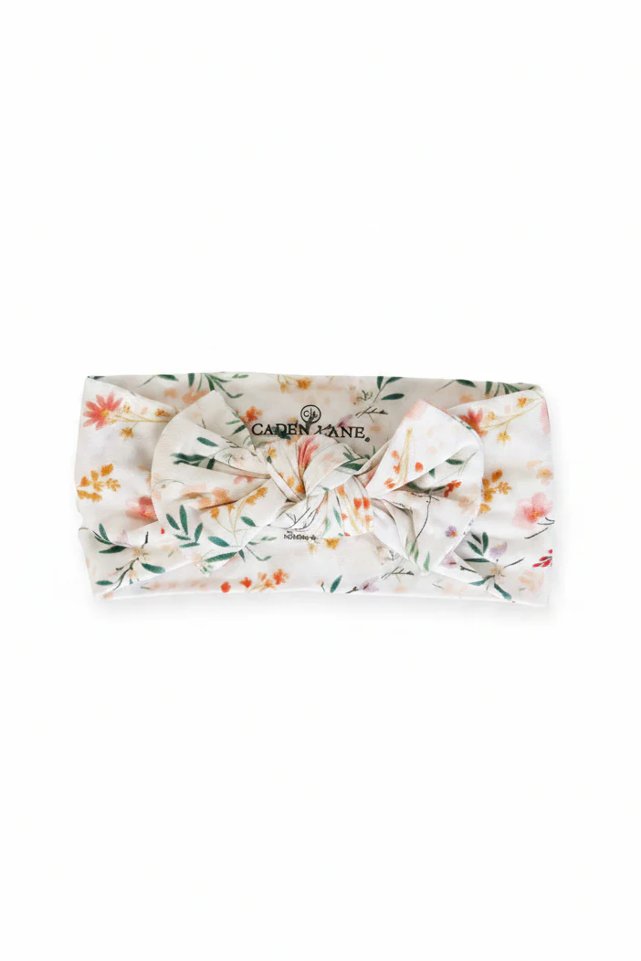 Winnie's Wildflowers Knit Large Bow Headwrap
