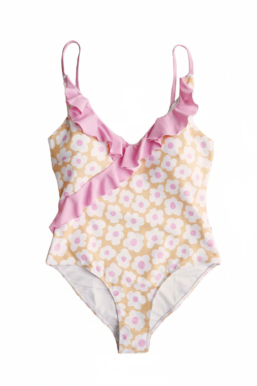 Women's Ruffled One-Piece Swimsuit | Sunshine Daisy