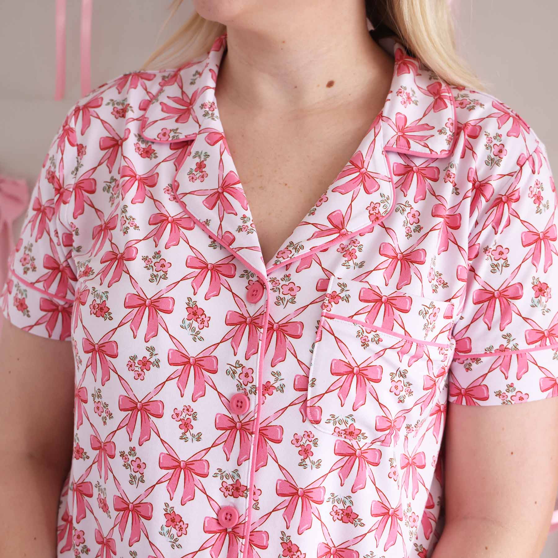 Women's Two Piece Short Lounge Set | Bow Besties - Image 10