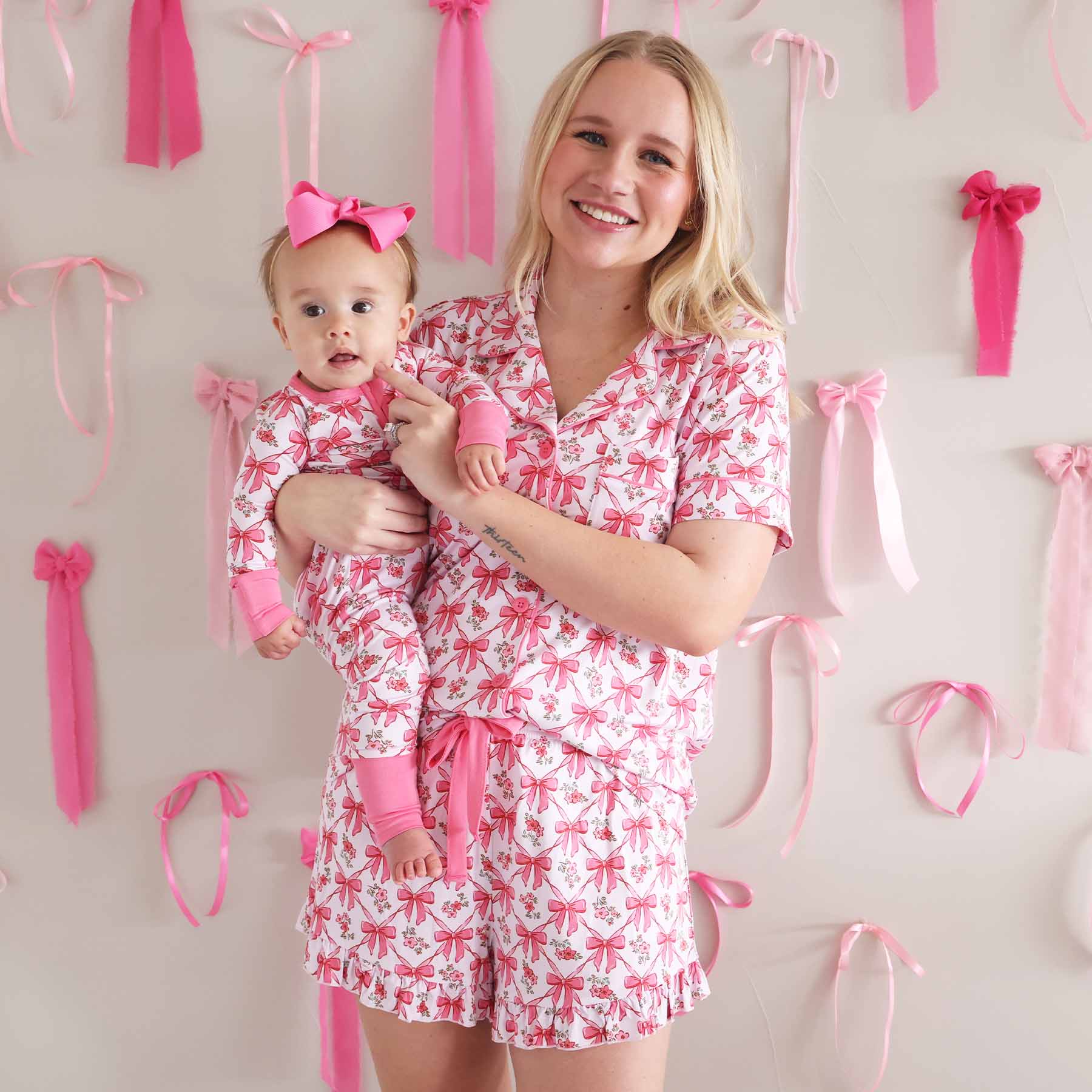 Women's Two Piece Short Lounge Set | Bow Besties - Image 6